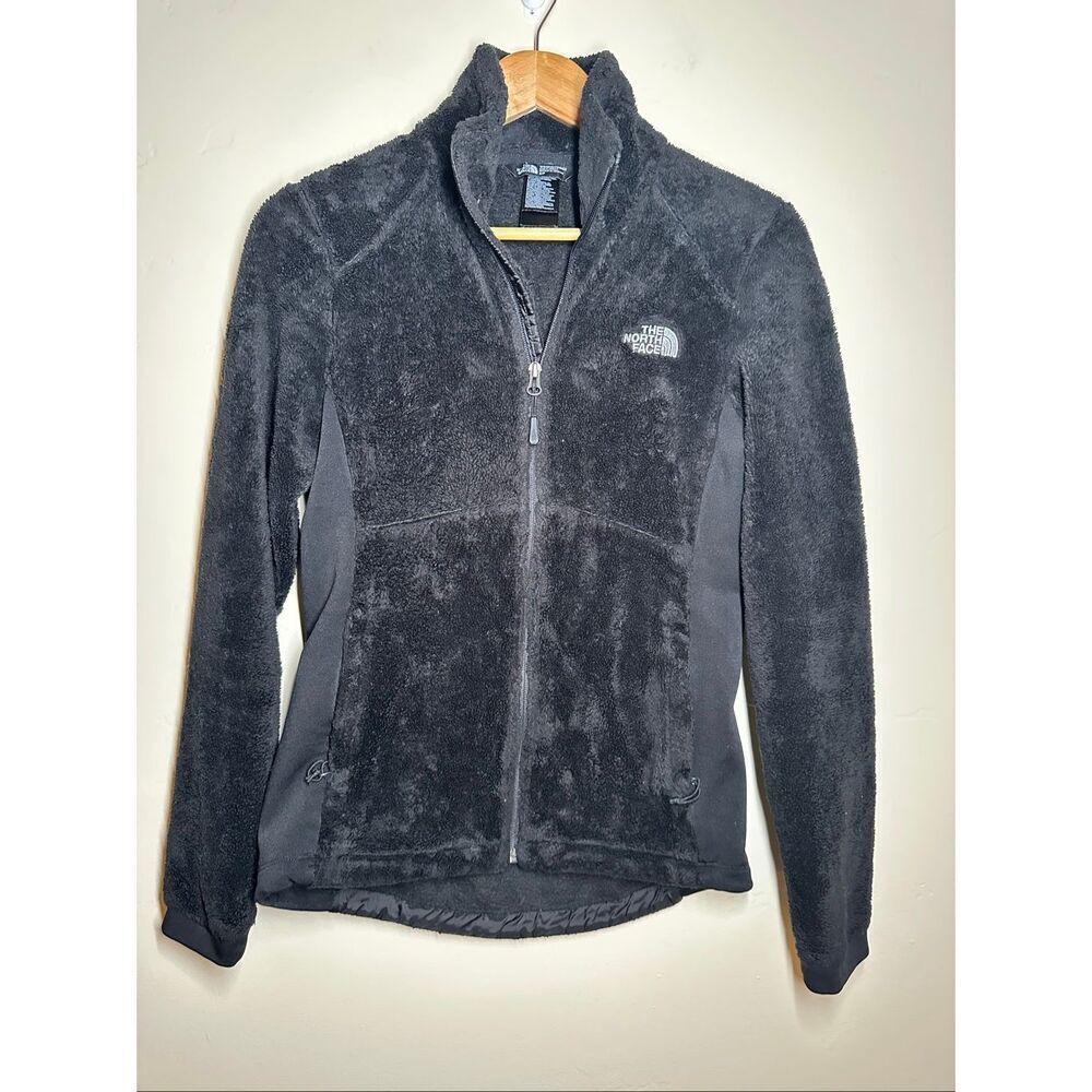 🌸 The North Face Black Fuzzy Zip Up Sweater Size Small